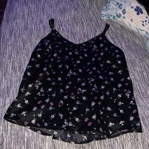 Black/floral tank top